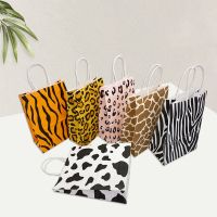 6pcs New Design Creative Kraft Paper Bags with Handles ZEBRA Gift Bags Birthday Party Children 39;s Day Packaging Bags