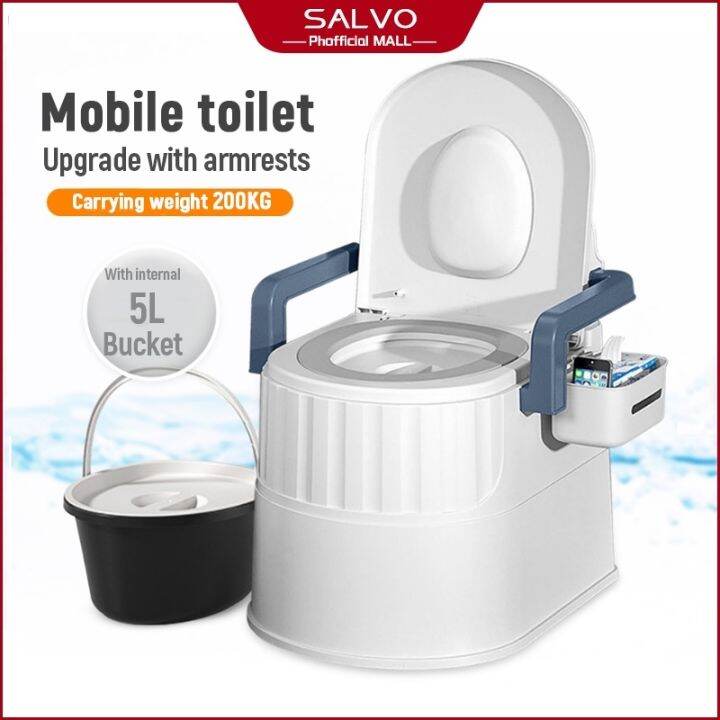 SALVO Mobile portable toilet Elderly Pregnant Women Adult bowl arinola ...