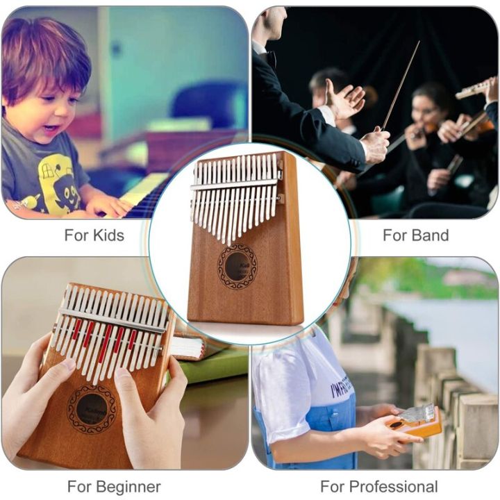 kalimba-17-keys-thumb-paino-portable-mbira-sanza-และเปียโนนิ้วไม้ทำจากไม้มะฮอกกานีมีอุปกรณ์การเรียนการสอน