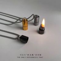 Lighter necklace male creative ins hip hop lovers pendant niche contracted design feeling titanium steel chain accessories