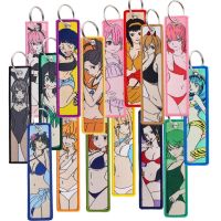 Anime Re:Life In A Different World From Zero Key Tag Summer Action Embroidery Key Chain Key Fobs For Car Backpack Key Ring Gifts