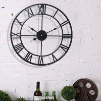 Home Decoration Vintage Style Metal Quartz Roman Numerals Wall Clocks