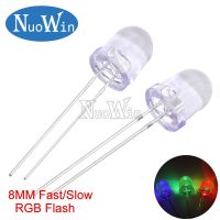 ❃ 10pcs F8 8mm Fast / Slow RGB Flash Red Green Blue Rainbow Multi Color Light Emitting Diode Round LED DIY Kit