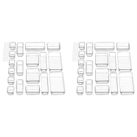 36PCS Separate Drawers Organiser System, Non-Slip Drawer Organiser, Transparent Drawer Insert Storage Box