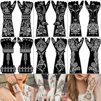 2 คู่/ล็อตขนาดใหญ่ Henna Tattoo Kit Stencils ผู้หญิงหญิงมือแขนสีร่างกาย Henna Tattoo แม่แบบลายฉลุ DIY สไตล์อินเดีย-BIANO