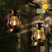 Ramadan Lantern Solar Camping Light LED Outdoor Lighting Candle Flame Tent Lantern Lamp Camping Supplies