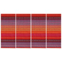 Woven Cotton Placemat, Anti- Heat Insulation Washable Fabric Kitchen Dinner Table Mats Set of 4-18x12inch