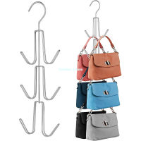 Rotated Handbag Storage Hanger Hooks Clothes Bag Rack Hanger Organizer Bag Hanger Closet Ties Scarf Hanging Rack Closet Hanger