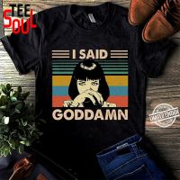 Retro Vintage I Said God Damn Pulp Fiction Mia Wallace Tee Shirt Quentin Tarantino Movie Fashion Tshirt Popular T shirt for men XS-4XL-5XL-6XL