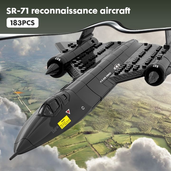 กองทัพอากาศสหรัฐ-sr-71เครื่องบินลาดตระเวนหุ่นอัลลอยบีแบล็กเบิร์ดของเล่นเด็กของขวัญประกอบตึกเครื่องบินรบ