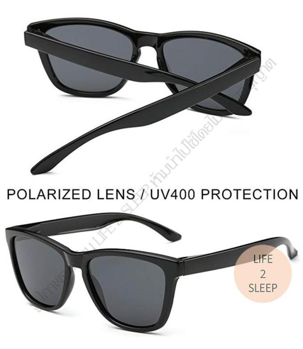 แว่นกันแดด-sunglasses-แว่นตากันแดด-วินเทจ-polarized-uv400-สำหรับชายและหญิง-premium-black-frame-smoke-lens