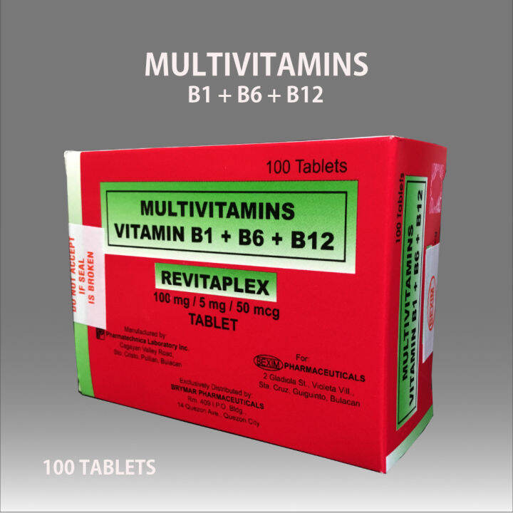 REVITAFLEX Vitamin B COMPLEX (Vitamin B1+B6+B12)100 Tablets FDA