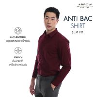 ARROW เสื้อเชิ้ต Anti-Bacteria ระงับกลิ่นอับชื้น ทรงSlim  สีแดงเข้ม MABS703S2BSMR