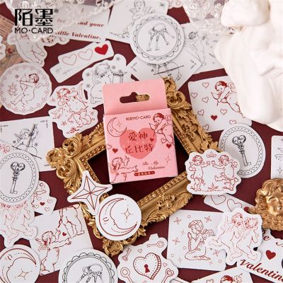 46Pcs/box Lovely Cupid Love god Diary Paper Label Sealing Stickers Crafts And Scrapbooking Decorative Stationery Stickers Labels