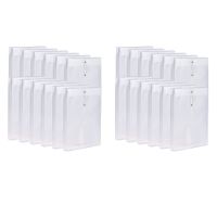 24 Pack Clear Plastic Envelopes Poly Envelopes Expandable Files Document Folders with Button &amp; String Tie Closure A4