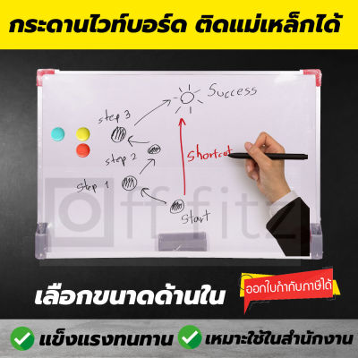 OFF FITZ กระดานไวท์บอร์ด กระดานเขียนลบได้  ติดแม่เหล็กได้  white board  แข็งแรงทนทาน ทรง Classic ขนาด 50x70 cm