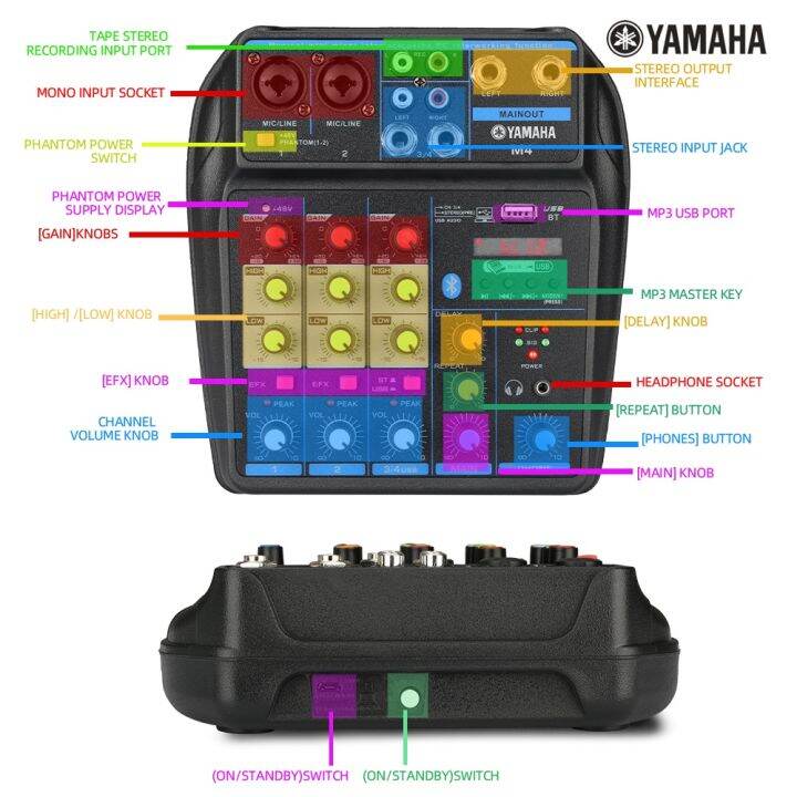 yamaha-m4-มิกเซอร์-มินิเอฟเฟกต์-4-ช่อง-การ์ดเสียง-reverberator-live-อุปกรณ์บันทึกเสียง-คอมพิวเตอร์พกพาสากล-usb-mp3-บลูทู