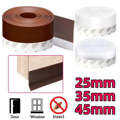 5M Self Adhesive Window Door Seal Strip Silicone Windproof Silicone Windshield Weather Tape Strip Door Bottom Home Sealing Strip Decanters
