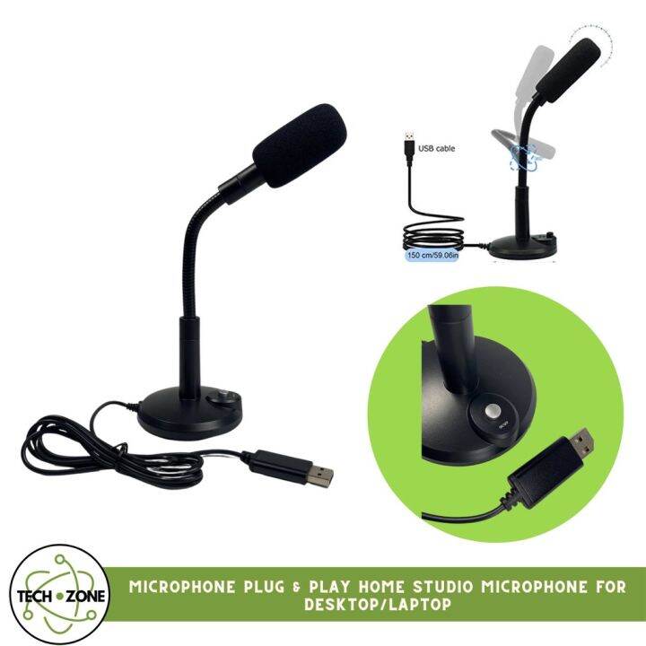 Notebook Microphone Plug Microphone Plug & Play Home Studio Microphone for Desktop/Laptop ...