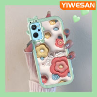 เคส Chenyyka สำหรับ Realme 9i A36 OPPO K10 A96เคสแฟชั่น3D ดอกไม้สีรุ้งลวดลายดอกไม้น่ารักน้อยเลนส์กล้องถ่ายรูปป้องกันเคสมือถือกันกระแทกและรอยขีดข่วน