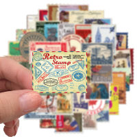 Camping Vintage ป้ายสังกะสี วินเทจ ของเล่นเก่า ROME USA TRAVEL PARIS POSTAGE coffee stamp sticker ประทับ การท่องเที่ยว 50ชิ้น