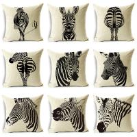 【LZ】rrivn8 Animal Texture Pattern Pillowcase Zebra Car Sofa Decoration 40cm/45cm and 50cm Linen Cushion Cover