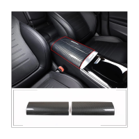 Car Armrest Cover Trim for C Class W206 C200 C220 C260 C300 2022 Accessories Parts ABS Carbon Fiber