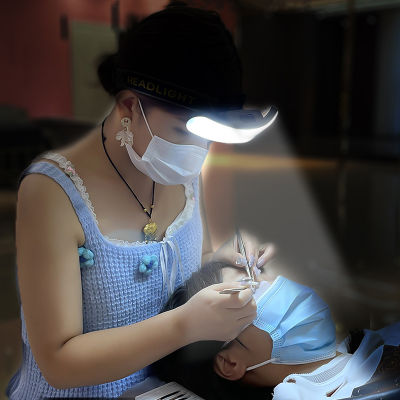 LED Headlamp USB Rechargeable Eye Lash Headlight Waterproof Head-mounted Lamp for Eyelash Extension Supplies home use outdoor