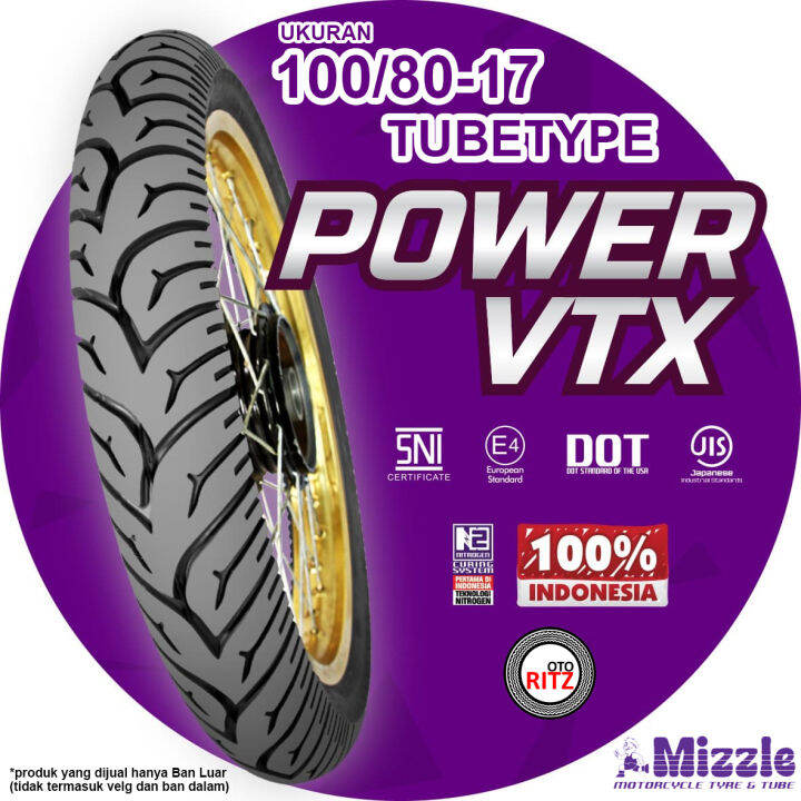 Ban Motor Mizzle Power VTX 100/8017 Ring 17 Tubetype/TT (Non Tubeless