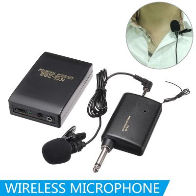 New Wireless Mic FM Transmitter Black Clip On Microphone System Set Audio Voice 20m Distance Lapel Receiver Accessories