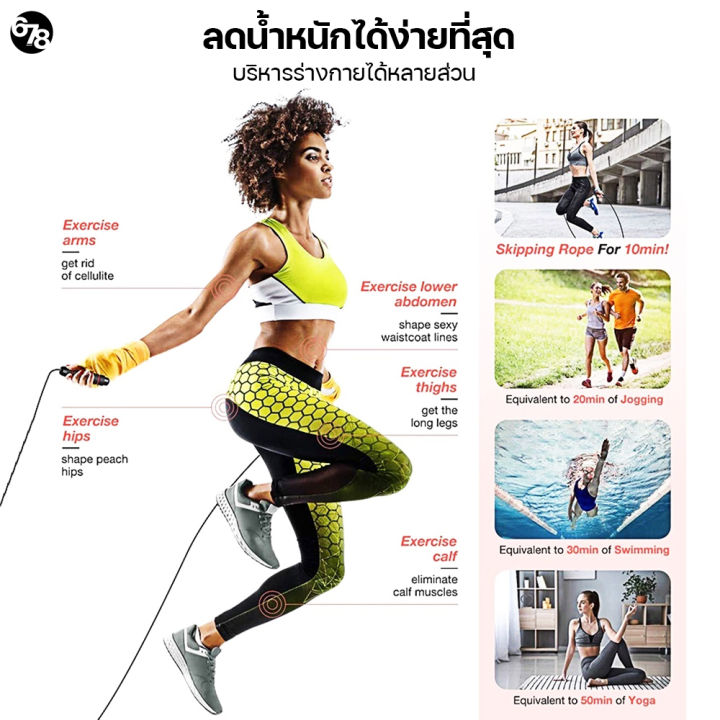 เชือกกระโดด-เชือกออกกำลังกาย-skipping-rope-ด้ามจับกระชับมือ-ถ่วงเหล็กสร้างสมดุลย์-ปรับความยาวเชือกได้-ออกกำลังกายแบบง่ายที่สุด