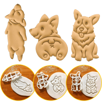 3 ชิ้น/เซ็ต Cookie Cutters แม่พิมพ์ Corgi สุนัขรูป DIY บิสกิตเบเกอรี่เครื่องมือน่ารักสัตว์คุกกี้แสตมป์สำหรับเด็กเครื่องครัว Bakeware-gnxfnxfhnxfnxff