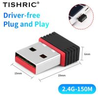 TISHRIC ตัวรับสัญญาณ Wifi ขนาดเล็ก8188 USB อะแดปเตอร์ Wifi การ์ดเน็ตเวิร์ก150เมตร802.11b/g/n ไดรฟ์ไร้สายตัวรับสัญญาณ Wi-fi ฟรี