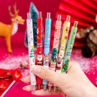 ?1/6Pcs Christmas Kawaii Gel Pen 0.5Mm Black Ink Retractable Pen For Wrig School Office Stationery Supplies