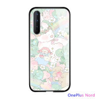 พร้อมเคส Casing Ponsel สำหรับ OnePlus Nord 2 5G/Nord/ Nord CE 2 5G ดอกไม้สุดหรูเด็กหญิงเคสมันวาวกันกระแทกฝาครอบหลังกระจกใหม่