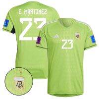 2022 World Cup Argentina Champions Three Star Emiliano Martínez 23 Patch Jersey（free custom name &amp; logo）