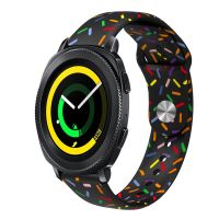 【พร้อมส่ง】สำหรับ Samsung Galaxy Watch 5 Pro จุดสีรุ้งสปอร์ตสายนาฬิกาข้อมือหัวเข็มขัดซิลิโคน (สีดำ)