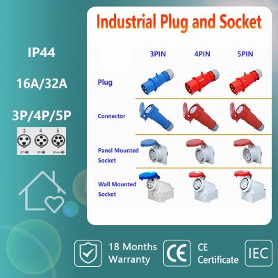 【NEW Popular】ปลั๊กอุตสาหกรรมและขั้วต่อ CEEElectrical 16A 32A IP44 Mounted220V ติดผนัง380V 415V ขั้วต่อ FEMAL ELECTR ชาย