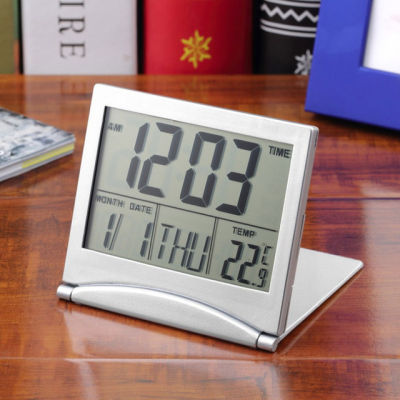 【Worth-Buy】 นาฬิกาปลุก Lcd ดิจิตอลพร้อมนาฬิกาปลุกใช้ในบ้านพกพาสถานีสภาพอากาศเดินทางที่โต๊ะปฏิทินอุณหภูมิ
