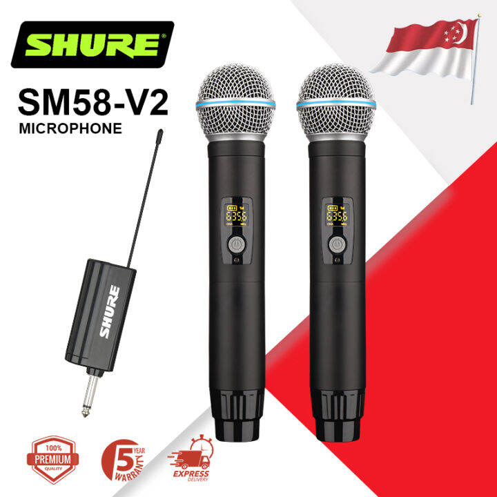 SHURE SM58V2 DualWay Mic UHF Adjustable Frequency New Frequency NBTC