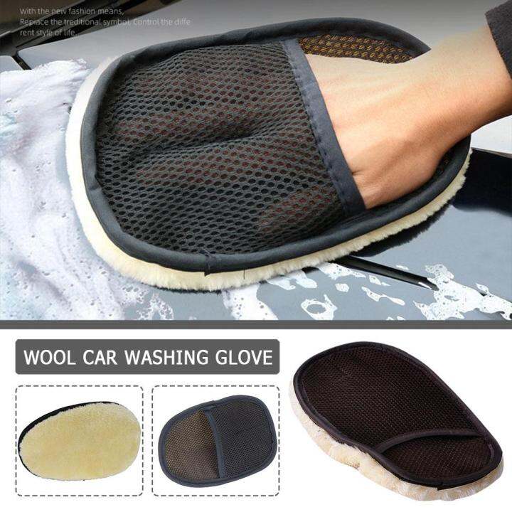 Car Wash Mitt Wool Car Wash Gloves Soft Hand Glove Wash Mitt Vehicle