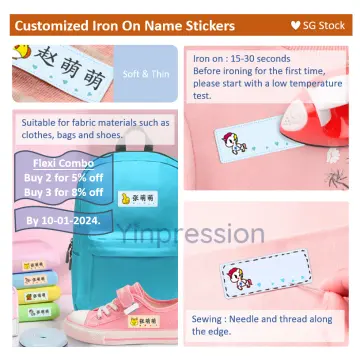 Personalized Iron On Labels for Clothing Kids Shoes School Uniform Custom  Fabric Cloth Name stickers for Kindergarten Uniforms