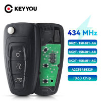 KEYYOU PN:BK2T-15K601-AA AB AC กุญแจรีโมท433MHz ชิป4D83สำหรับ Ford Tourne Transit Transit Custom 2012-2016 FCC:A2C53435329