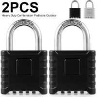 ⊙♕ 2Pcs Combination Lock 53mm 4 Digit Heavy Duty Outdoor Padlock Waterproof Gym Locker Lock Resettable Home Safe Padlock 304