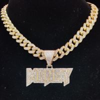 Men Women Hip Hop MONEY Pendant Necklace With 13Mm Cuban Chain Hiphop Iced Out Bling Bling Necklaces Fashion Jewelry Charm Gifts