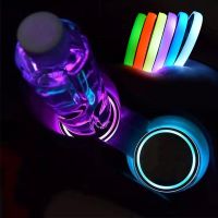 LED Coaster Luminous Car Water Cup Coaster Holder 7 Colorful RGB Light  USB Charging Led Atmosphere Light  Car Accessories Bumper Stickers  Decals  Ma