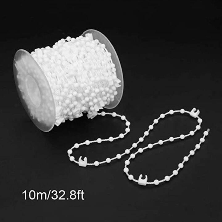 White Beaded Cord 10M Vertical Blind Bottom Chain Connector High