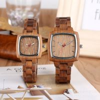 ❀❀ New foreign trade hot walnut personalized fashion square wooden watch quartz one drop shipping