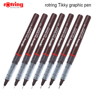 Rotring Tikky ปากกากราฟิกสีดำหมึกสีมีรูพรุนปากกาออกแบบวาดจุด1ชิ้น