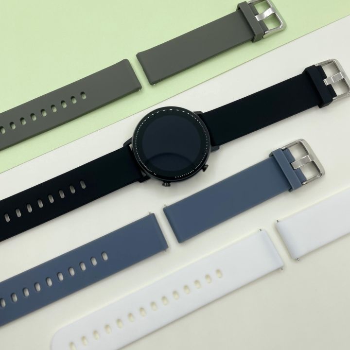 newสายงเรียบ-หัวเข็มขัดเงิน-สีใหม่-ใช้ได้กับ-smart-watch-dt96-p80ใช้ได้กับ-huawei-xiaomi-garmin-ขนาด20mm-sาคาต่อชิ้น-เฉพาะตัวที่ระบุว่าจัดเซทถึงขายเป็นชุด